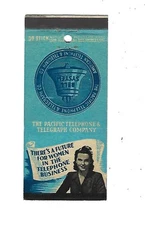 The Pacific Telephone & Telegraph Company   Matchcover     Bell System