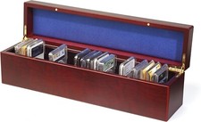 Storage Box for 25 Certified Graded NGC PCGS Coin Slabs Lighthouse Wood Finish