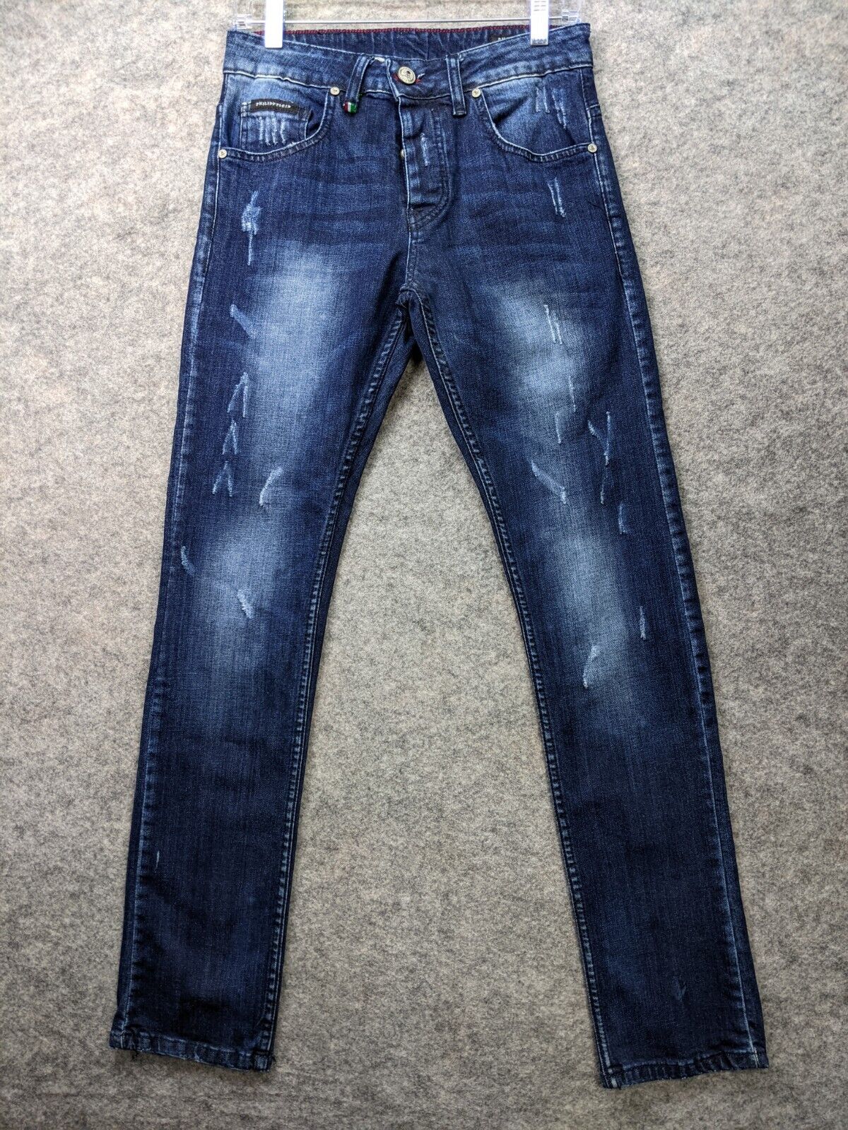 Stamboom baard Ik zie je morgen Philipp Plein Illegal Fight Club Jeans Mens 31 Straight Cut Distressed 28W  31.5L | eBay