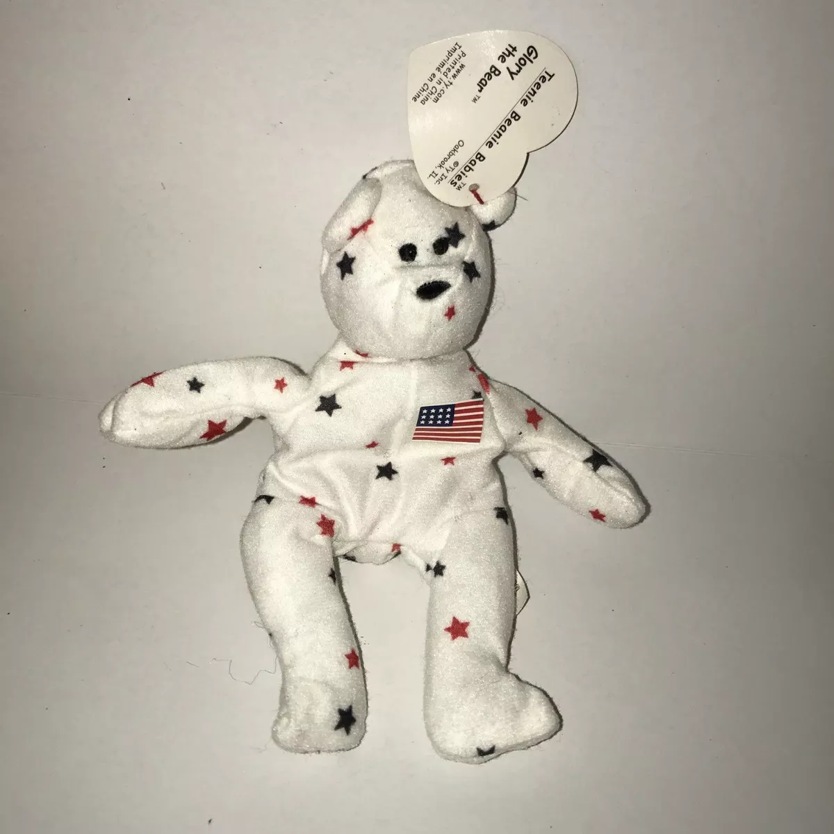 McDonalds Happy Meal Ty Teenie Beanie Baby GLORY THE AMERICAN FLAG BEAR