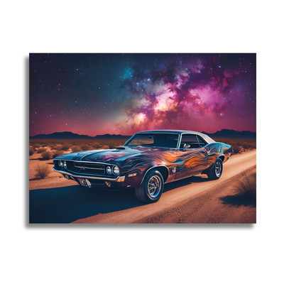 Leinwandbild - Auto - Ambient Design - Man Cave Wandbild - Interieur Dekor