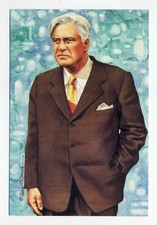 JIMMY CONZELMAN UNSIGNED GOAL LINE ART CARD -FOOTBALL HALL OF FAME