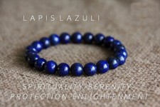Natural 8mm Lapis Lazuli Stone Bracelet Blue Gemstone Bracelet Handmade