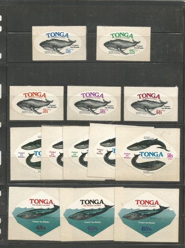 TONGA #407 - #411, #C224 - #C228, & #CO11126 - #CO128 Humpback Whale