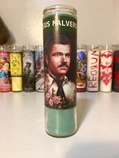2 set JESUS MALVERDE PROTECTION Candle,Fixed and Conjured, Proteccion Veladora