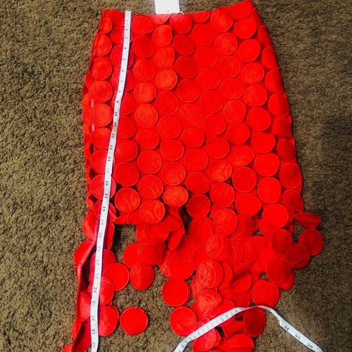 Commense Women's Laser Cut Multi Circle Double Layered Skirt Size Zip Red Small - Picture 9 of 11