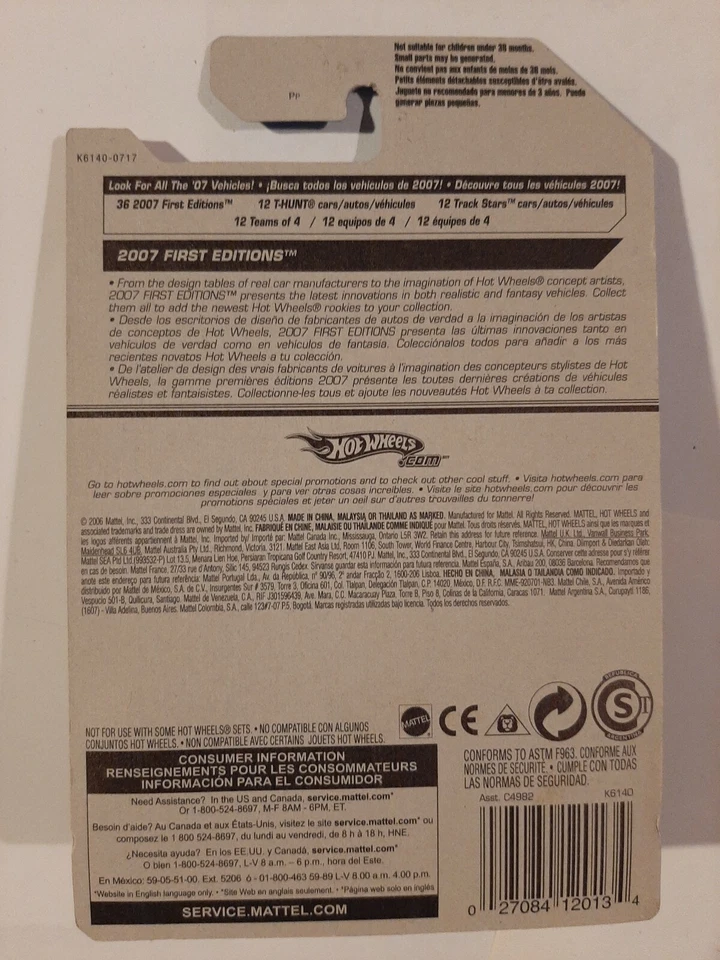 Hot Wheels 2007 New Models #8 Rogue Hog Black & White with B/FTE WHEELS M.O.C. - Image 4 of 4