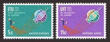United Nations NY 141-142 two sets,MNH.Michel 152-153. ITU-100,1965.Satellite.