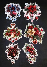 Beautiful DIE CUT CARD TOPPERS Christmas Hanging Baubles Cardmaking Scrapbooking