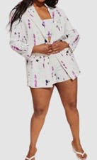 $109 Royalty By Maluma Women's White Tie-dyed Denim Jacket Size M