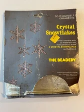 Vintage DIY Crystal Snowflakes Ornament Kit Makes 6 - The Beadery