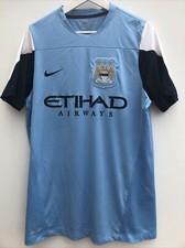 Manchester City 2013/14 Football Training Shirt Nike Blue Mens Large L
