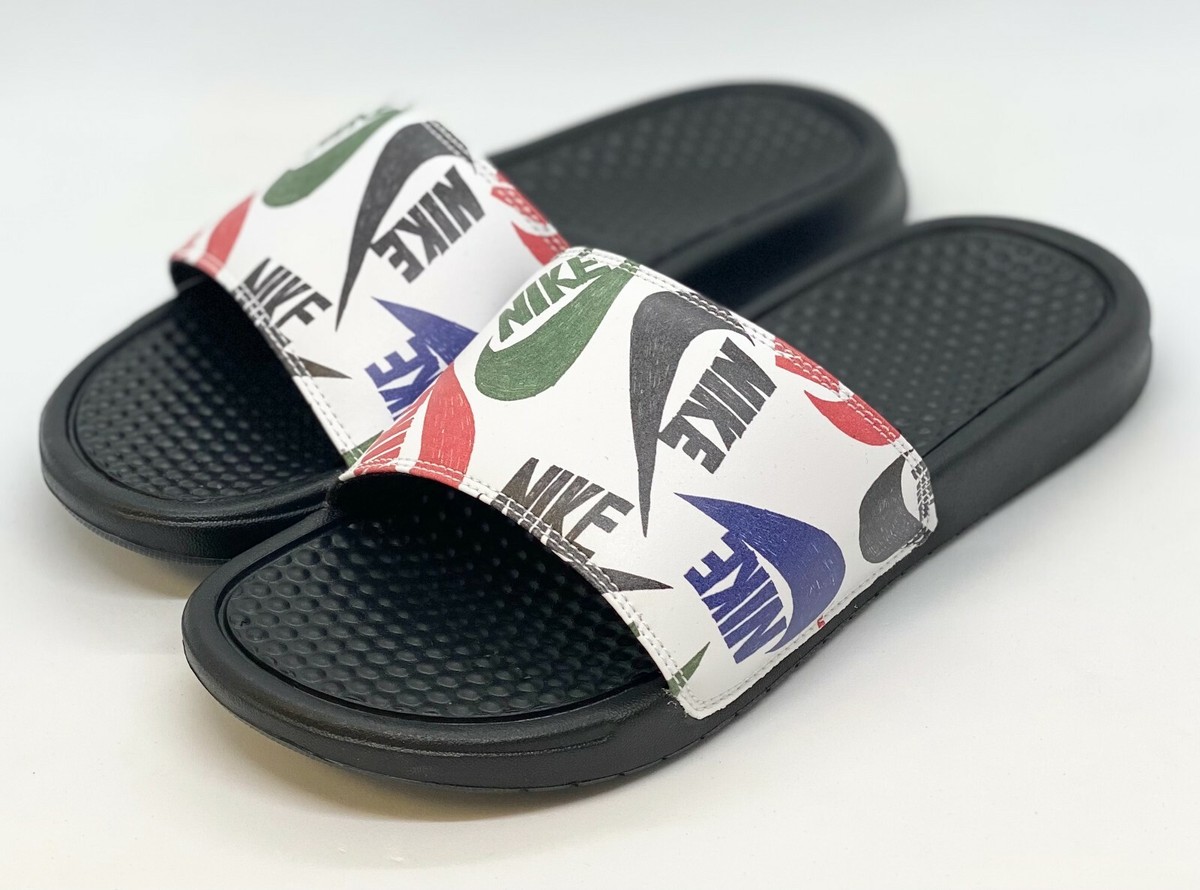 Ajio Athletic Shoes Floral Print Nike Slides Size 12 Womens Nike