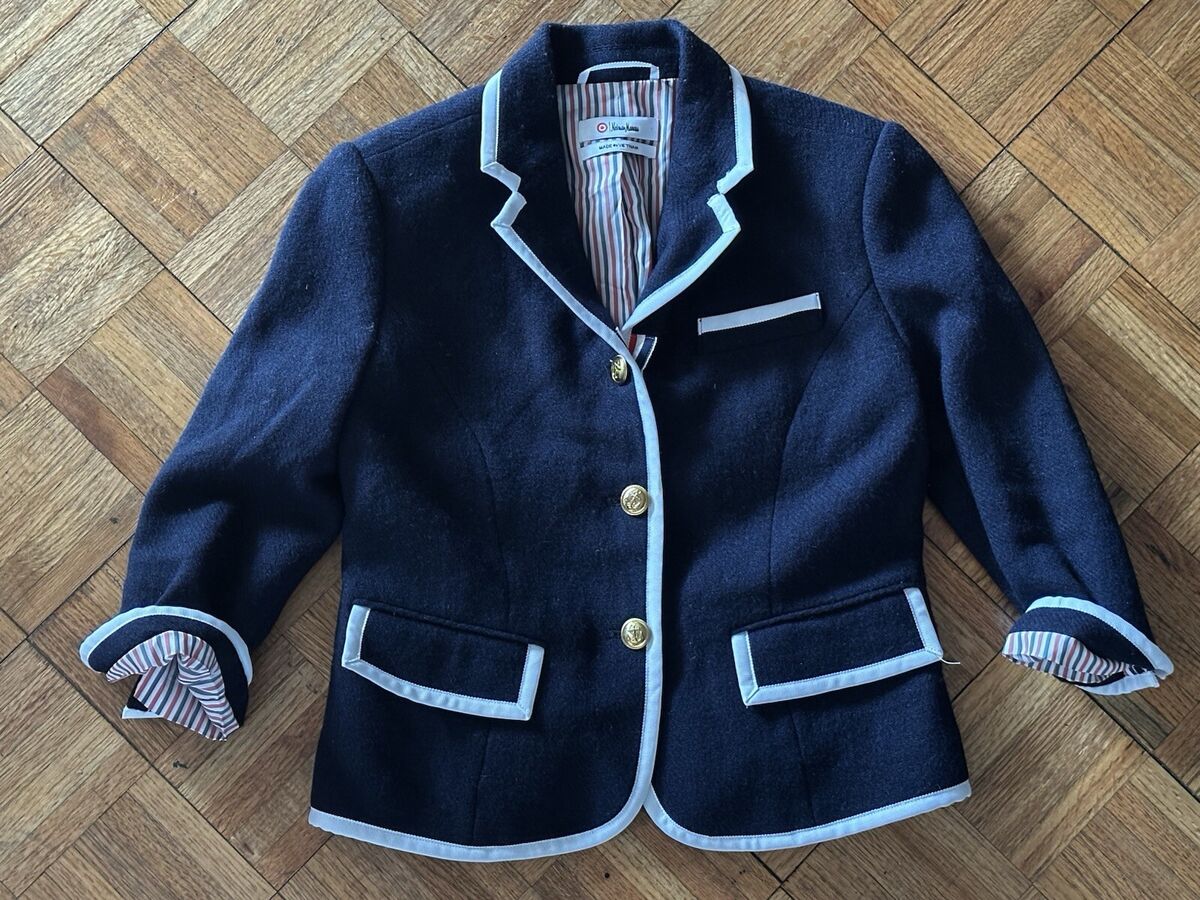 Thom Browne Target Neiman Marcus Navy Blue Wool Blazer Thom Browne Target Neiman Marcus Navy Blue Wool Blazer