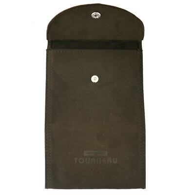 Authentic Tourneau Travel Pouches TOURNEAU Brown Faux Suede Pouch 7x4.5 inches | NATILUXIA main image 3