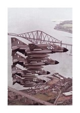 RAF 43sq F-4k's Phantoms Forth Bridge Scotland 2 A4 poster with choice of frame