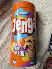 Jenga Original Wood Block Game Parker Brothers 2006 Orange Tube Family Game