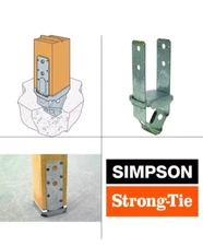 Simpson (PBS44AZ)  Zmax Galvanized Standoff Post Base For 4x4 Nominal Lumber