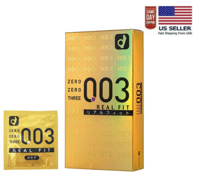 Okamoto 003 Condom Zero Three Real Fit Ultra Thin 0.03 mm Condom 10pcs-US Seller