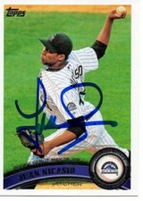 Juan Nicasio Colorado Rockies 2011 Topps Update Rookie Debut Signed Card
