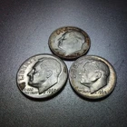Lot of 3 1962 Roosevelt Dimes 90% Silver Uncirculated