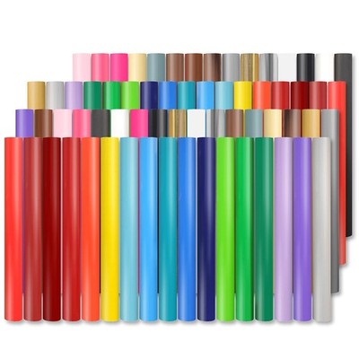 65 Pack Permanent Vinyl, Self Adhesive Vinyl Sheets for Cutting Machine, Perm...