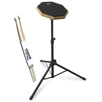 keepdrum DP-BK8 Übungspad  Practice Pad schwarz 8 Zoll mit Stativ und Drumsticks
