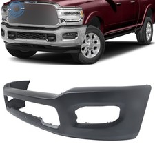 Blk For Ram 2500 3500 2019-2024 Steel W Fog Holes Split Front Bumper Face Bar