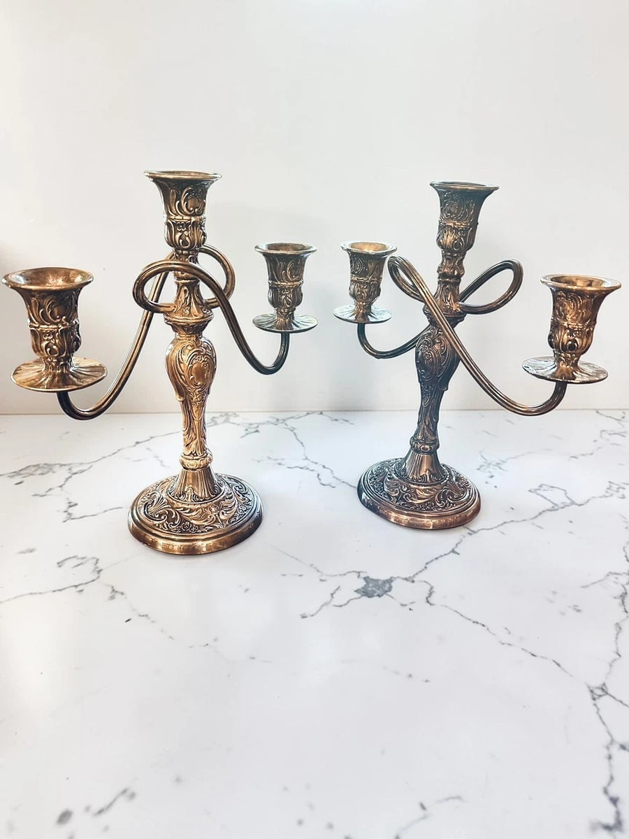 Wm. Rogers & Son Victorian Antique US Silver-Plated Candlesticks