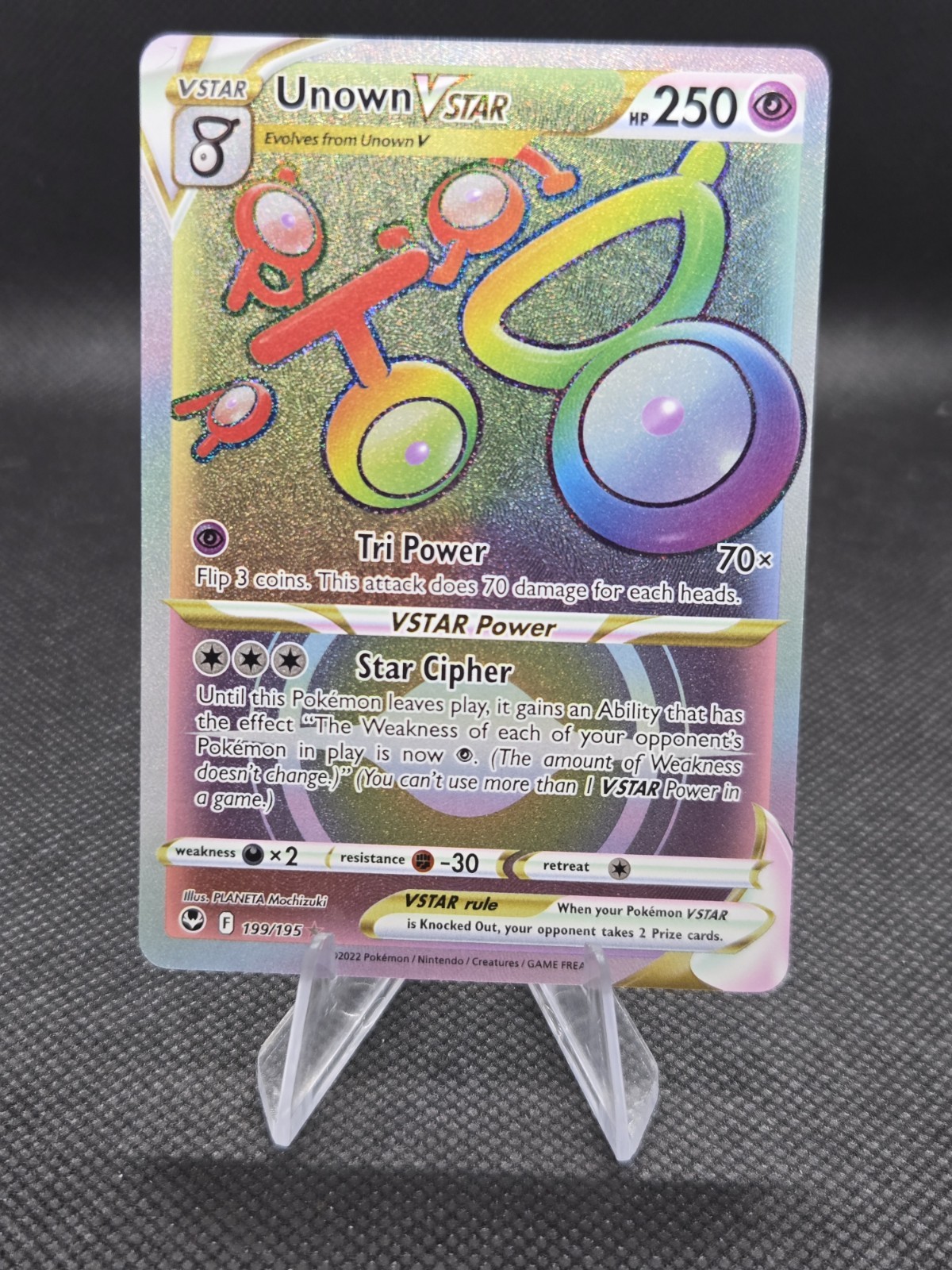 Unown VSTAR (Secret) 199/195 Pokemon Silver Tempest - NM