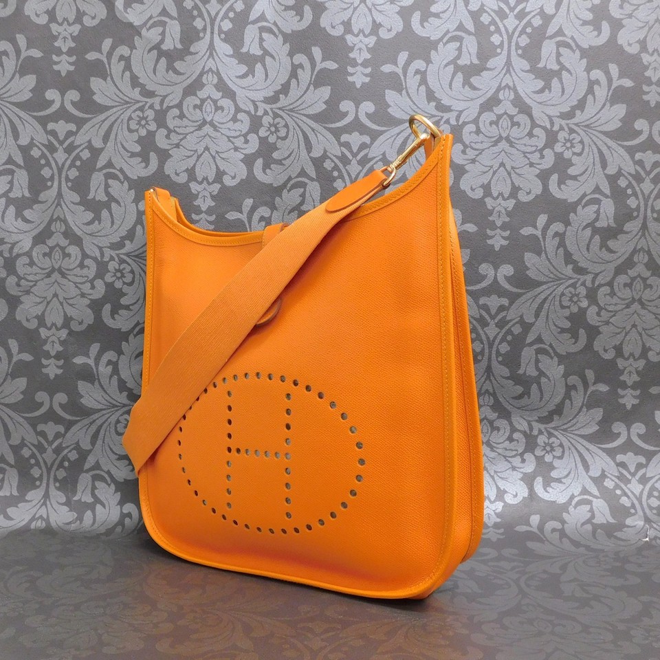 HERMES Evelyne 1 GM Orange Shoulder Crossbody Bag #301 Rise-on