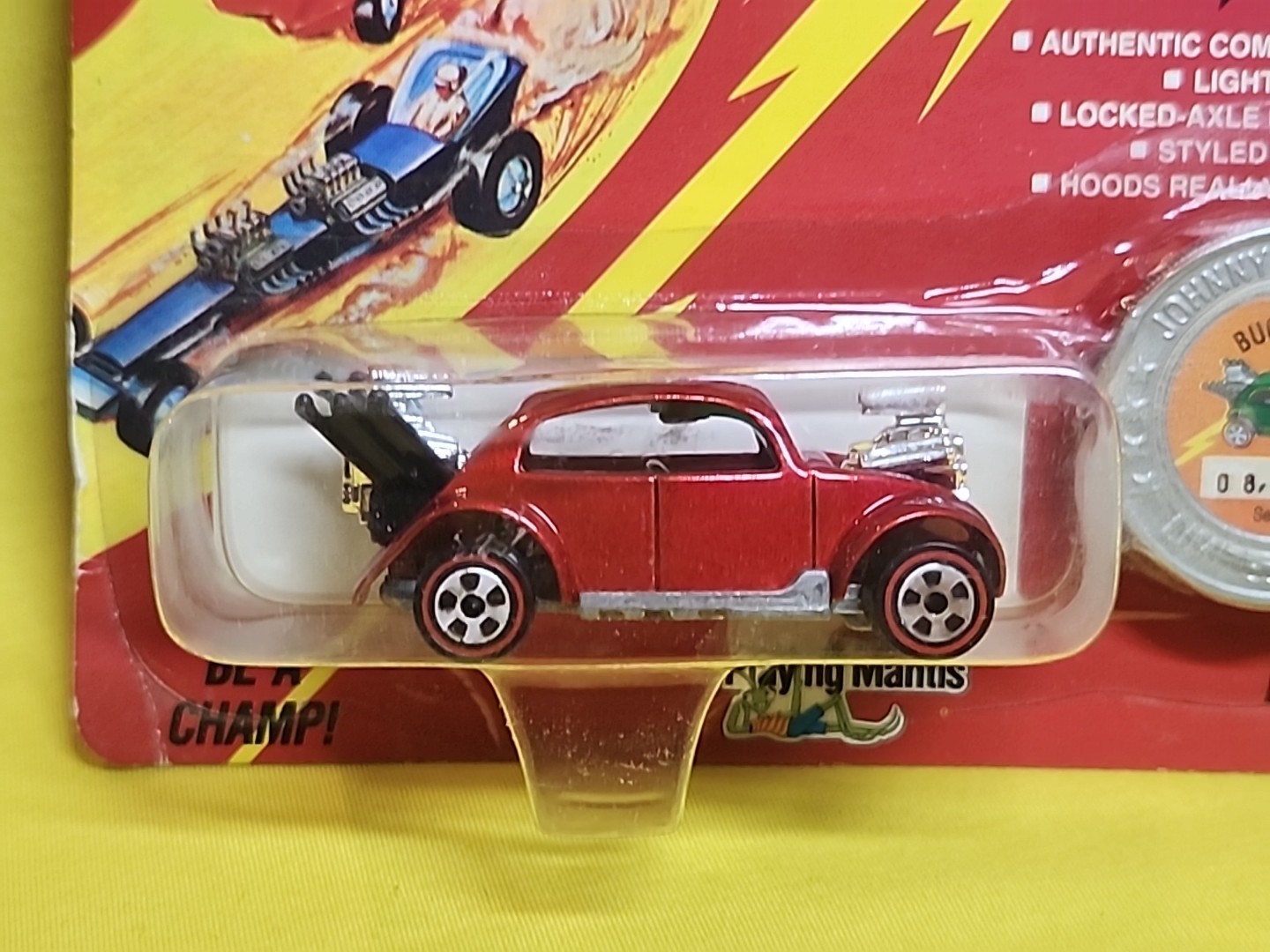 1993 Johnny Lightning BUG BOMB Red Car Redline Wheels Coin 08,105 Series E 🔥X3