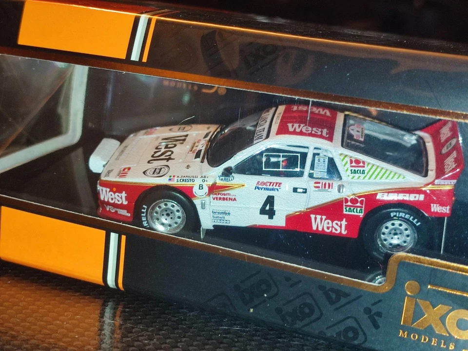 1x IXO RAC338LQ LANCIA 037 Gr.B A.Zanussi WEST Rally YPRES 1985 1:43 RARE NIGHT - Immagine 3 di 4