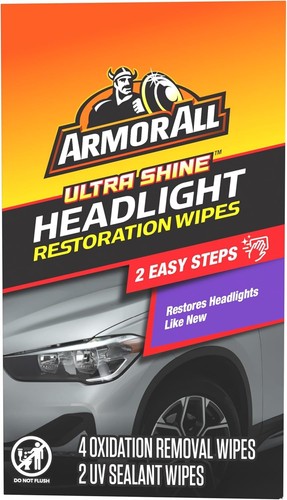 Armor All Car Headlights Cleaner Wipes , Cleaning Wipes for Headlights for 