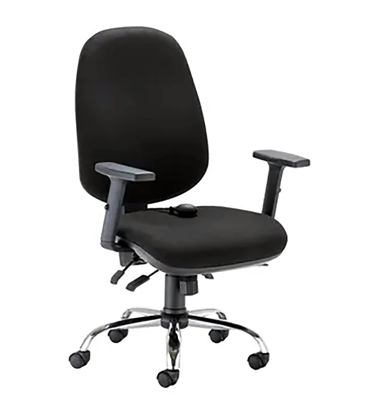 ID Ergonomic Chair in Black With 3 Lever Adjustment & Seat Slide Lumbar Support