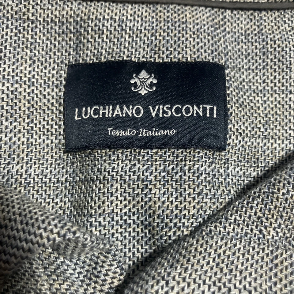 Camisa Luchiano Visconti XLT 100 % Algodón Gris Abotonada Foto 2 de 4