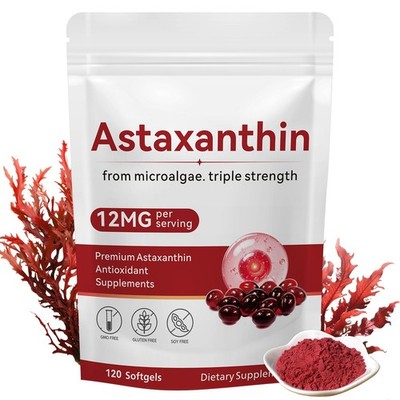 Astaxanthin 12mg, 120 Softgels, Premium Astaxanthin Antioxidant Supplements with