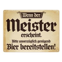 Bier Meister Vintage-Stil Metallschild XXL In 28X38 Cm