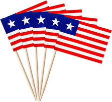 100 Pcs Liberia Flag Liberia Toothpick Flags Mini Small Liberian Cupcake Toppers