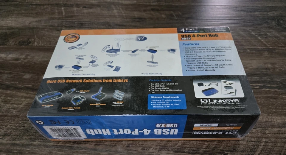 Linksys USB2HUB4 USB 4-Port Hub, USB 2.0, NIB - Image 3 of 4
