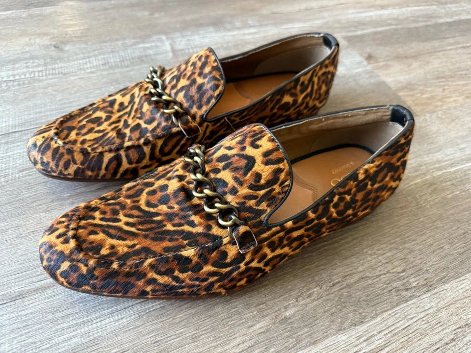 Мужские ALDO леопард печать мокасины меха платье туфли черный коричневый размер 11 - Изображение 4 из 4