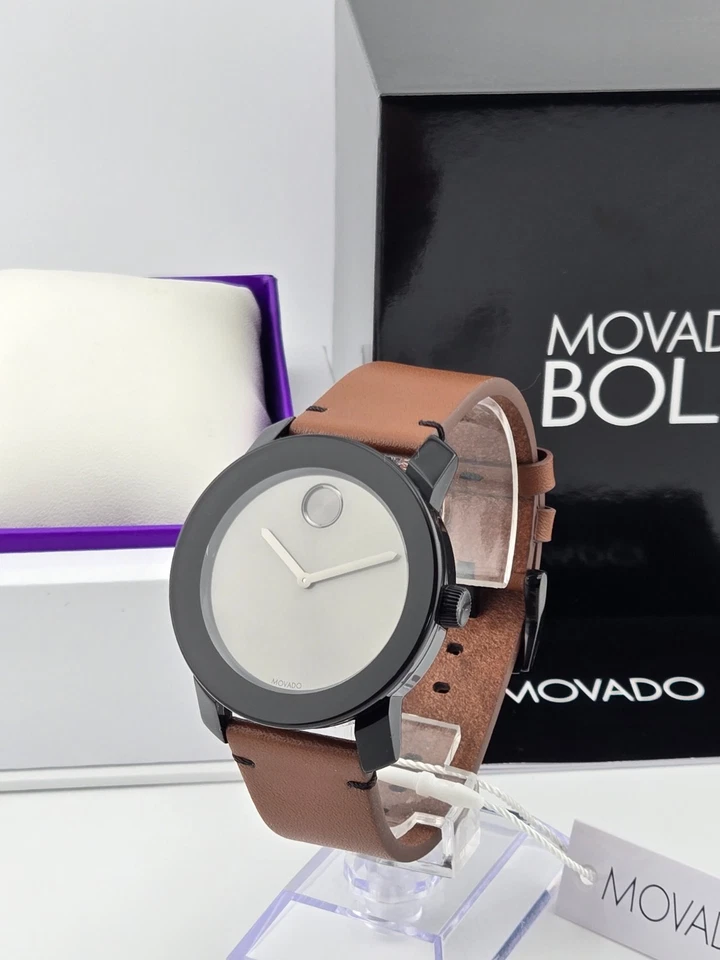 Reloj para hombre Movado audaz esfera gris correa de cuero marrón - 3600442 (precio de venta sugerido por el fabricante 395 USD) Foto 2 de 4