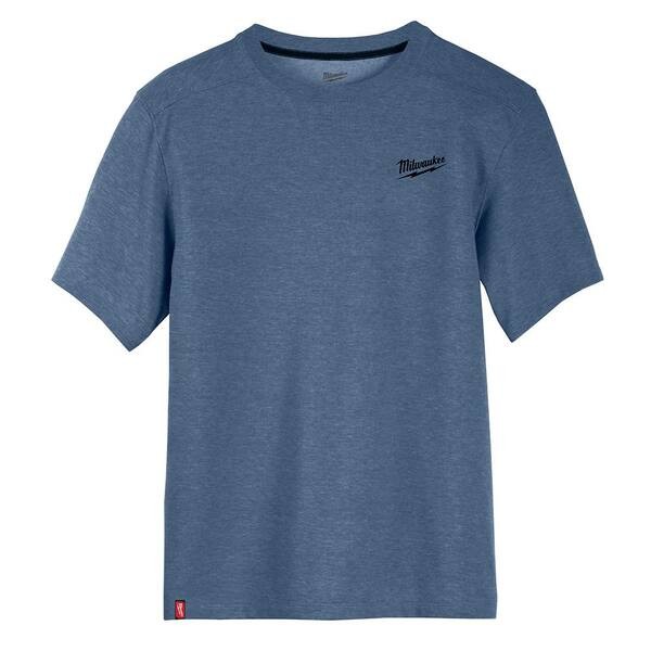 Milwaukee 603BL-XL Freeflex Short-Sleeve Hybrid Work T-Shirt Blue, X-Large