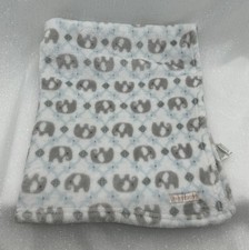 Blankets and Beyond Baby Blanket Blue Gray Elephant Fleece Security Lovey Grey