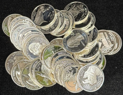 Lot of 40 - Silver Proof Washington Quarters 25C Coins - $10 Face