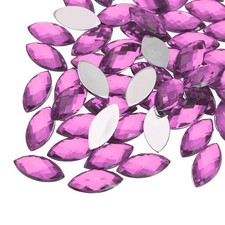 200PCS Acrylic Horse Eye Gems 4x8mm Flat Back Artificial Rhinestone Peach Pink