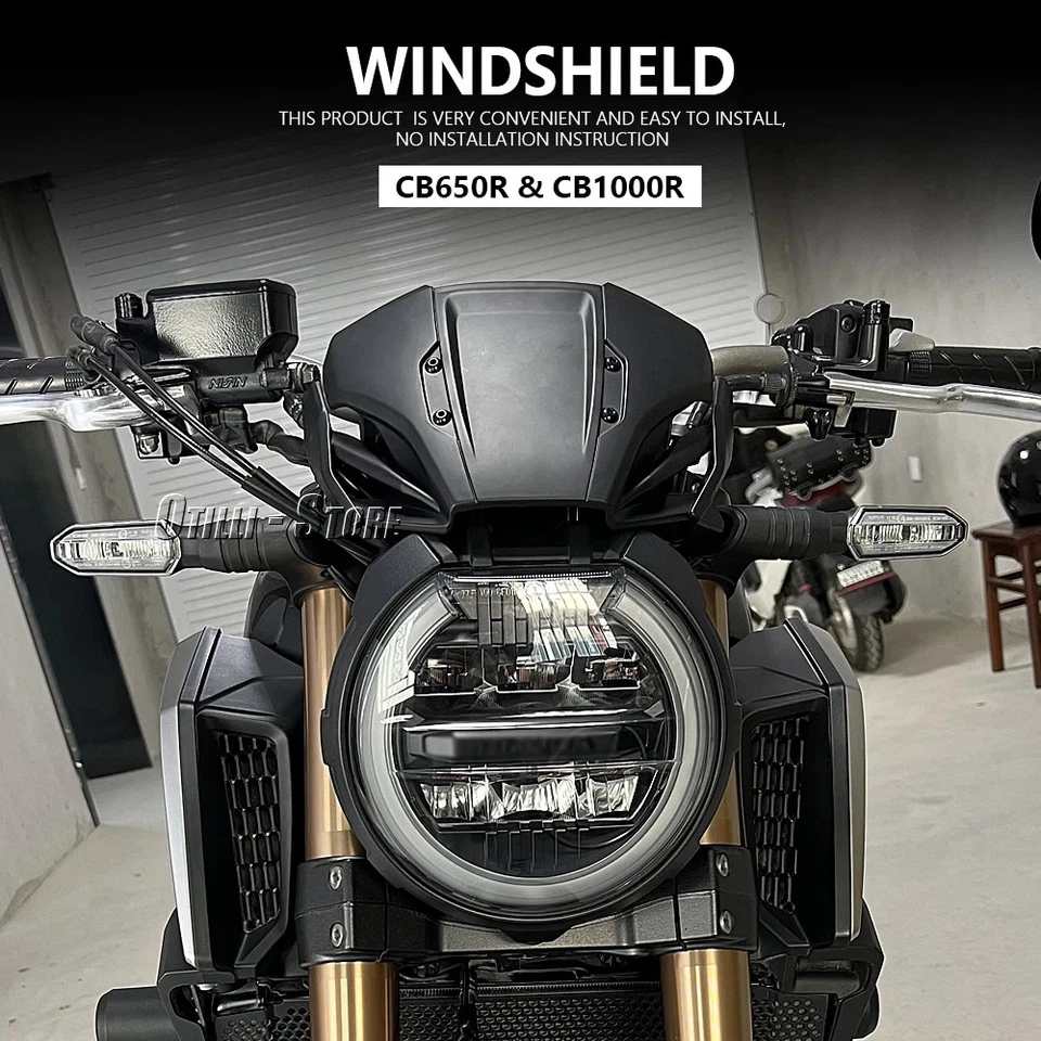 For Honda CB650R CB1000R Windshield WindScreen Front Screen Wind Deflector - Image 2 of 4
