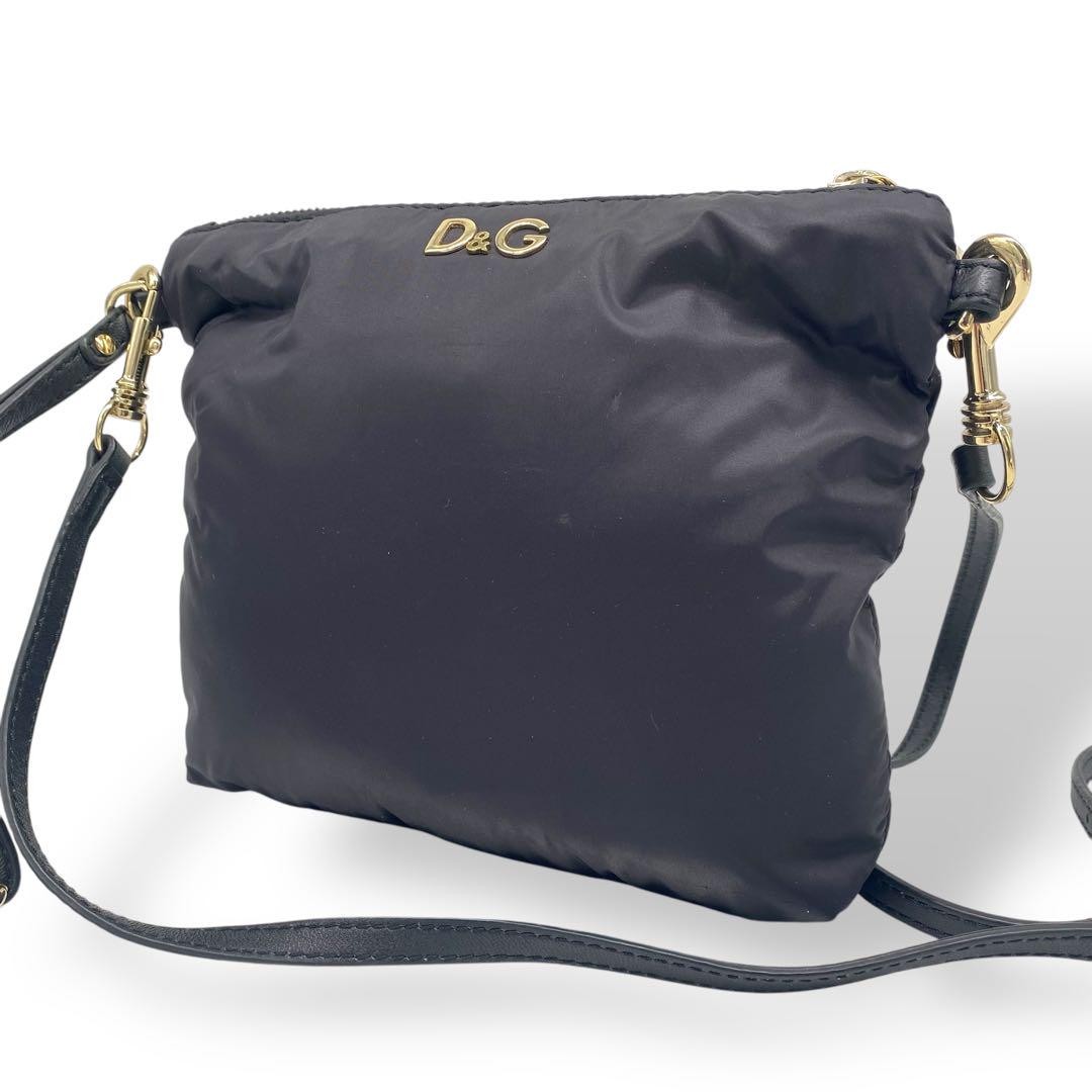 Dolce&Gabbana Women Shoulder Bag Pochette Nylon Logo Black
