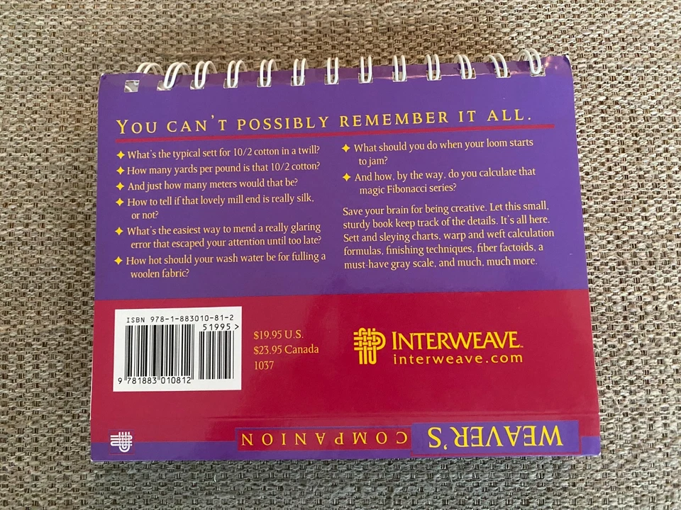 The Weavers Companion Weaving Information Book Interweave Press 2001 Brand New - Image 3 of 4