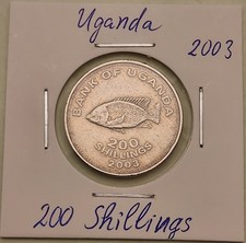 Uganda coin,  200 Shillings,  2003